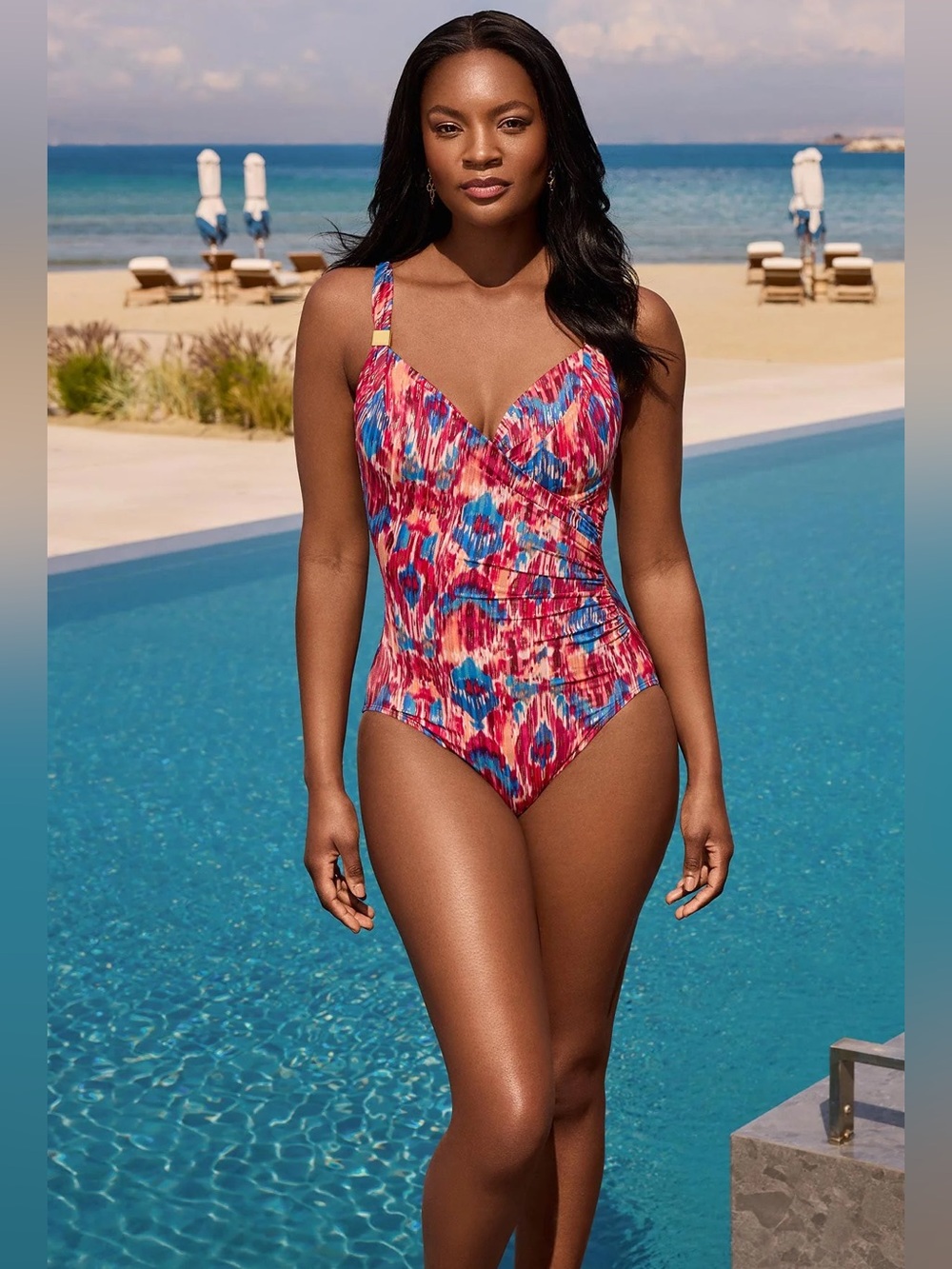 NWT Miraclesuit
Siren One Piece in Ikat Dorado